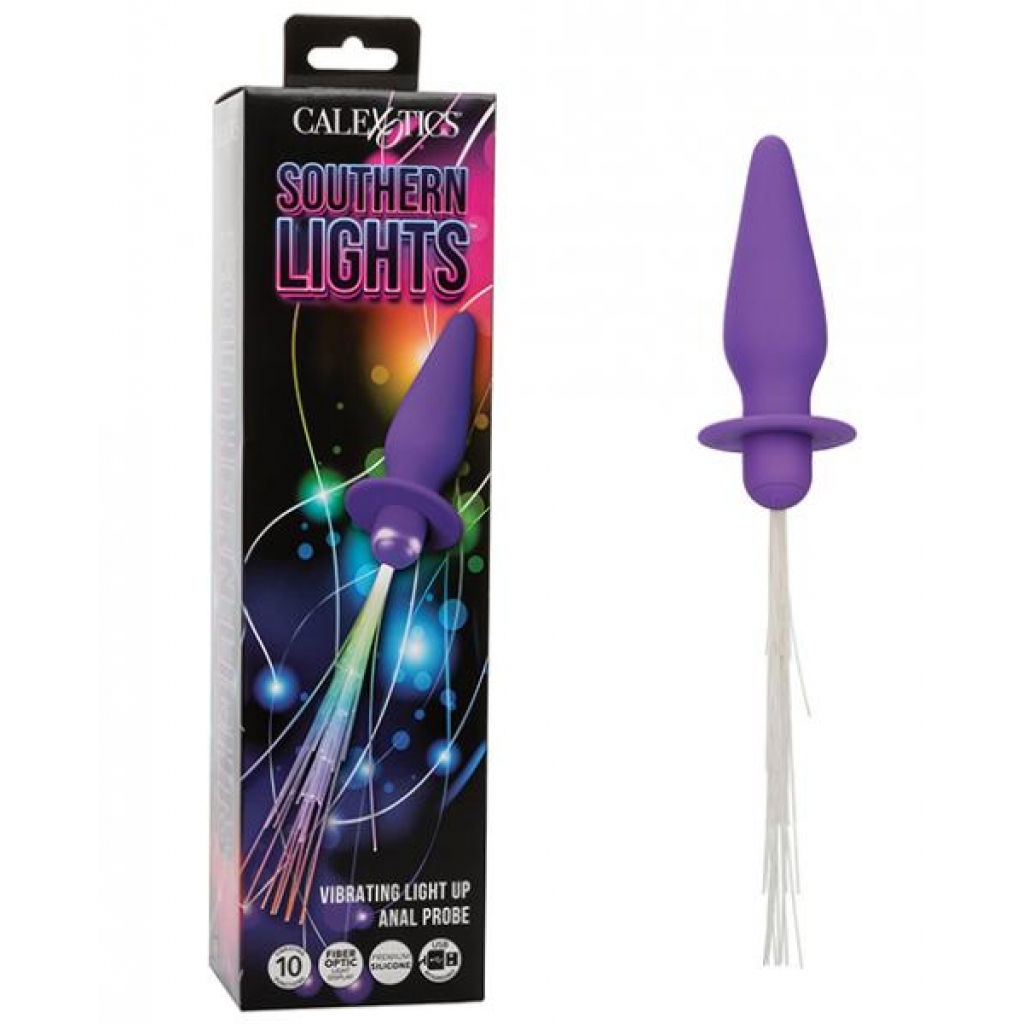 Southern Lights Rechargeable Vibrating Light Up Anal Probe - Purple