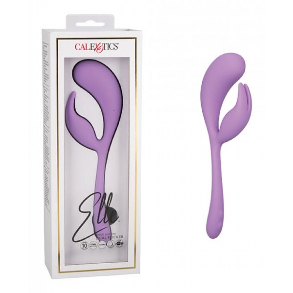 Elle Liquid Silicone Dual Flicker - Purple