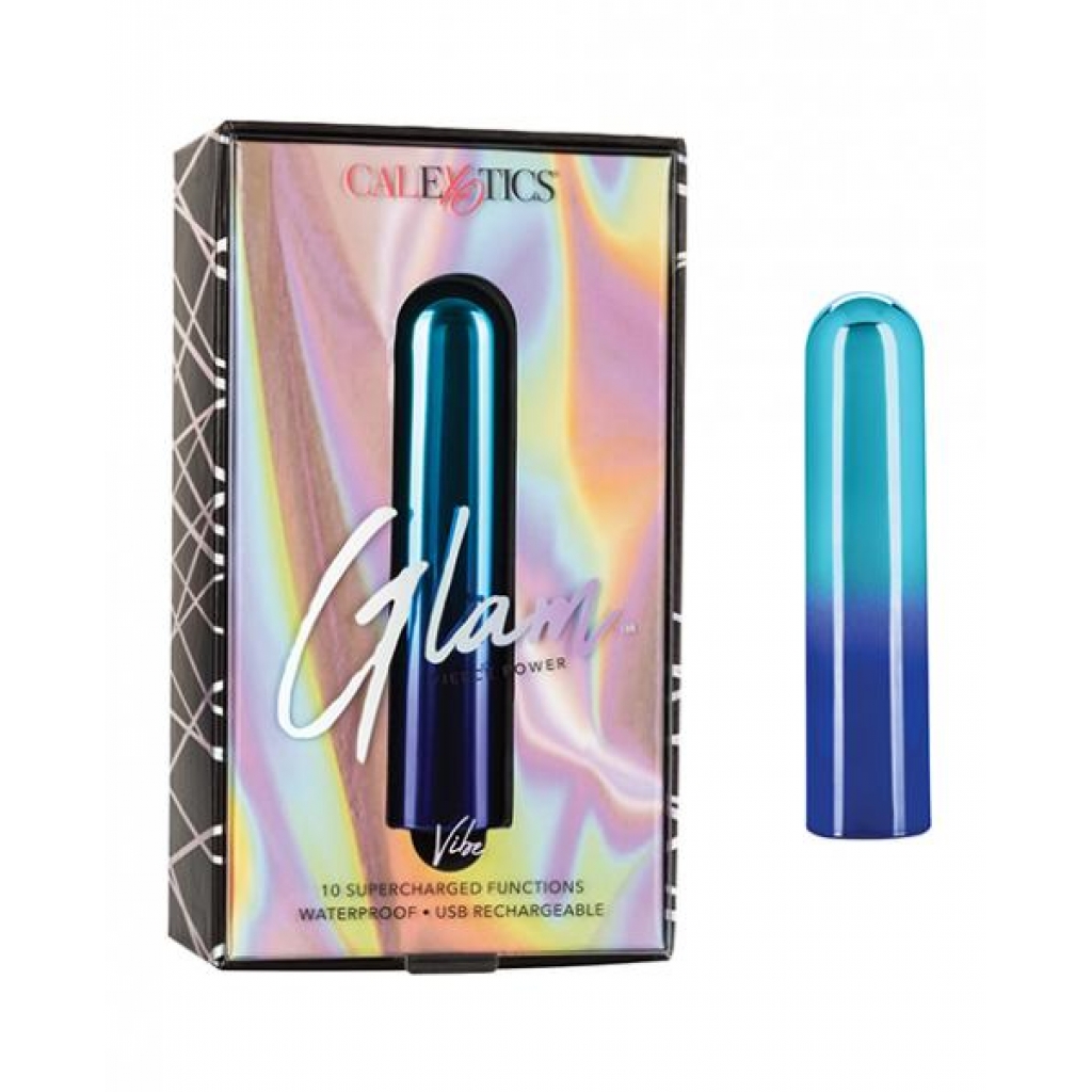 Glam Vibe - Blue Glamorous Bullet Vibrator with 10 Functions