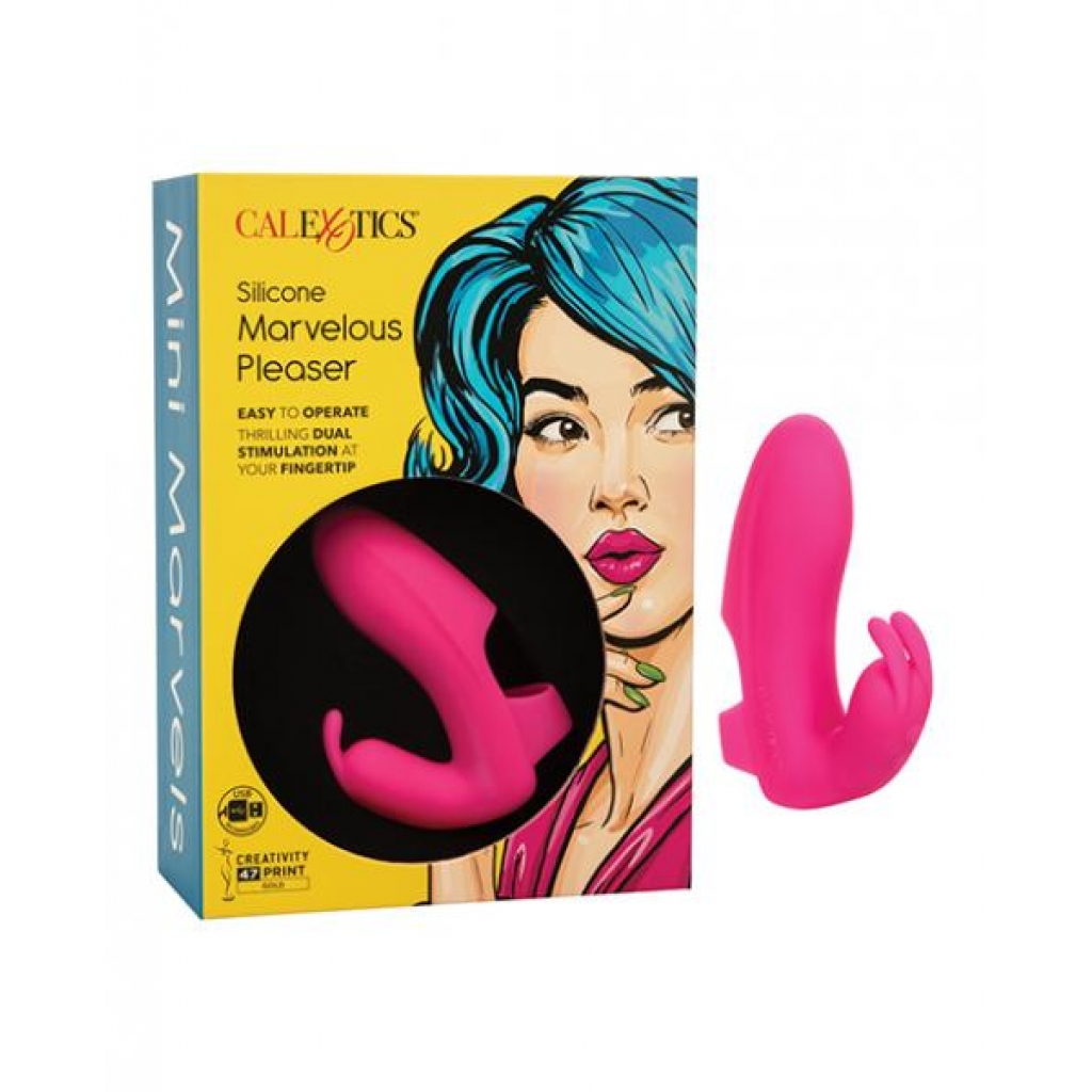 Mini Marvels Silicone Marvelous Pleaser - Pink Finger Vibrator