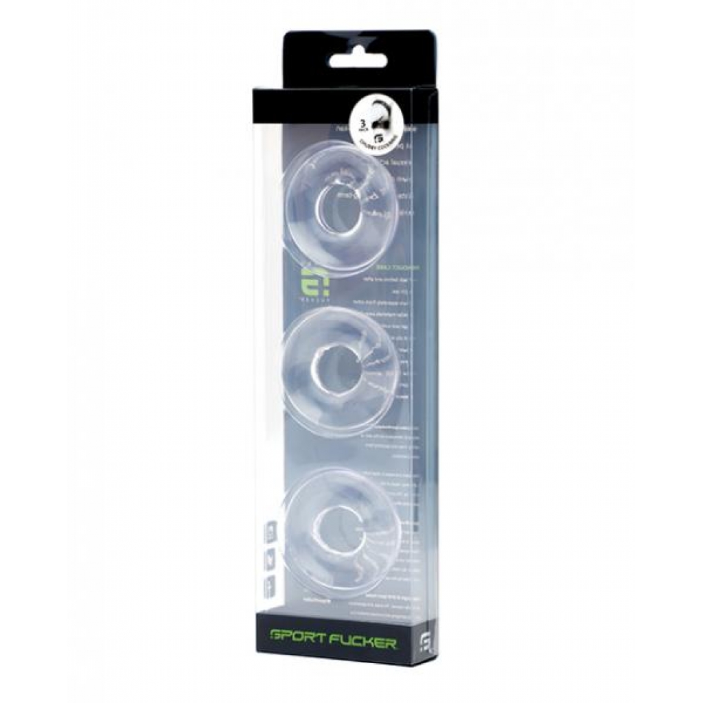 Sport Fucker Chubby Cockring - Pack of 3 - Clear