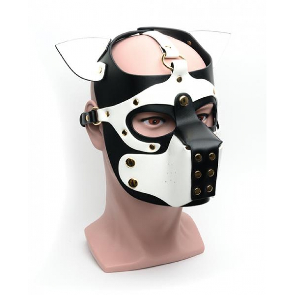 665 Bondage Pup Hood – O/S Black/White