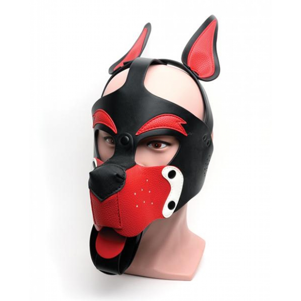 665 Playful Pup Hood - O/S Black/White/Red