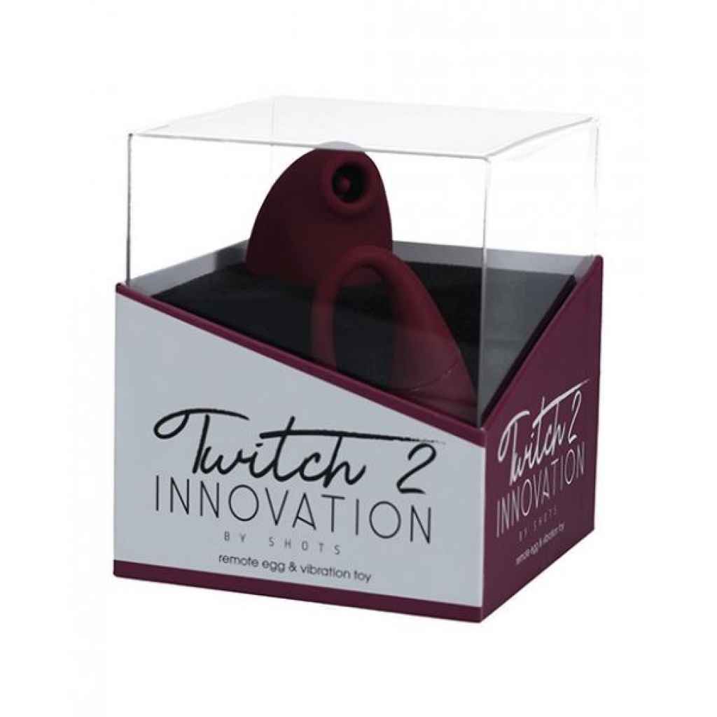 Shots Twitch 2 Vibrator with Remote Control - Burgundy