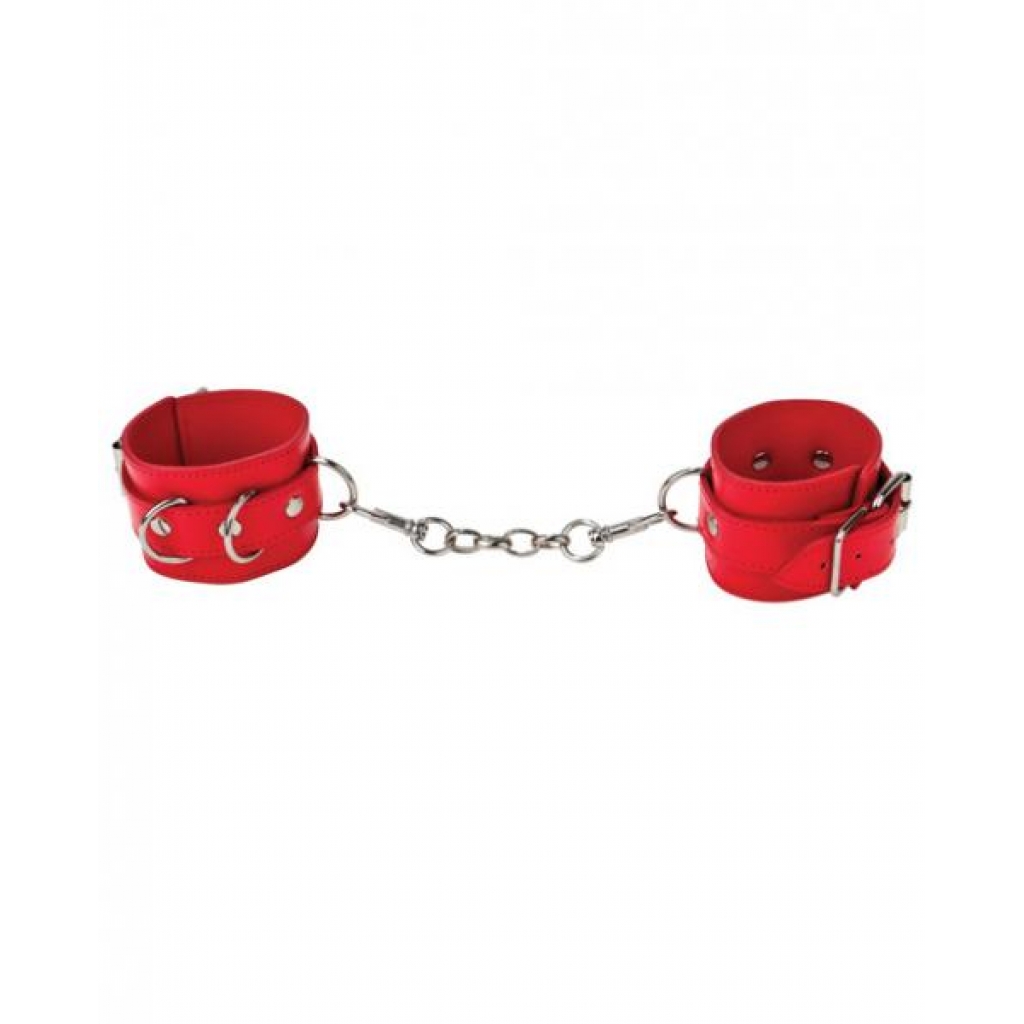 Ouch Leather Cuffs Red