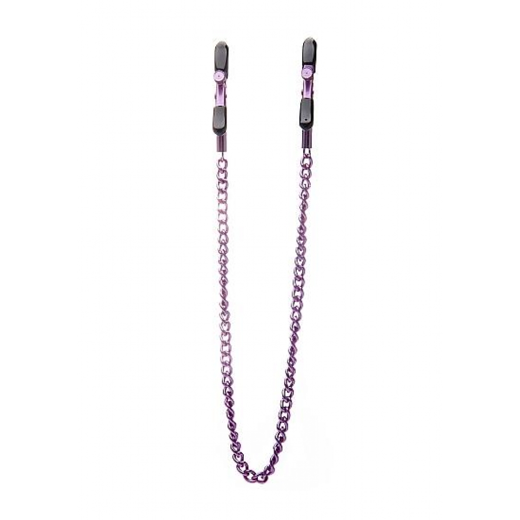 Ouch Adjustable Nipple Clamps with Chain Purple