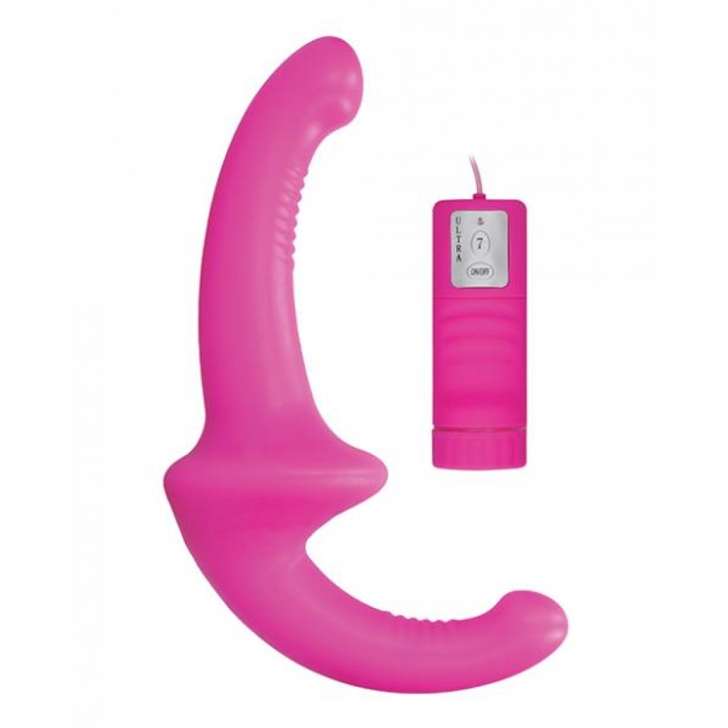 Ouch Vibrating Silicone Strapless Strap-On - Pink