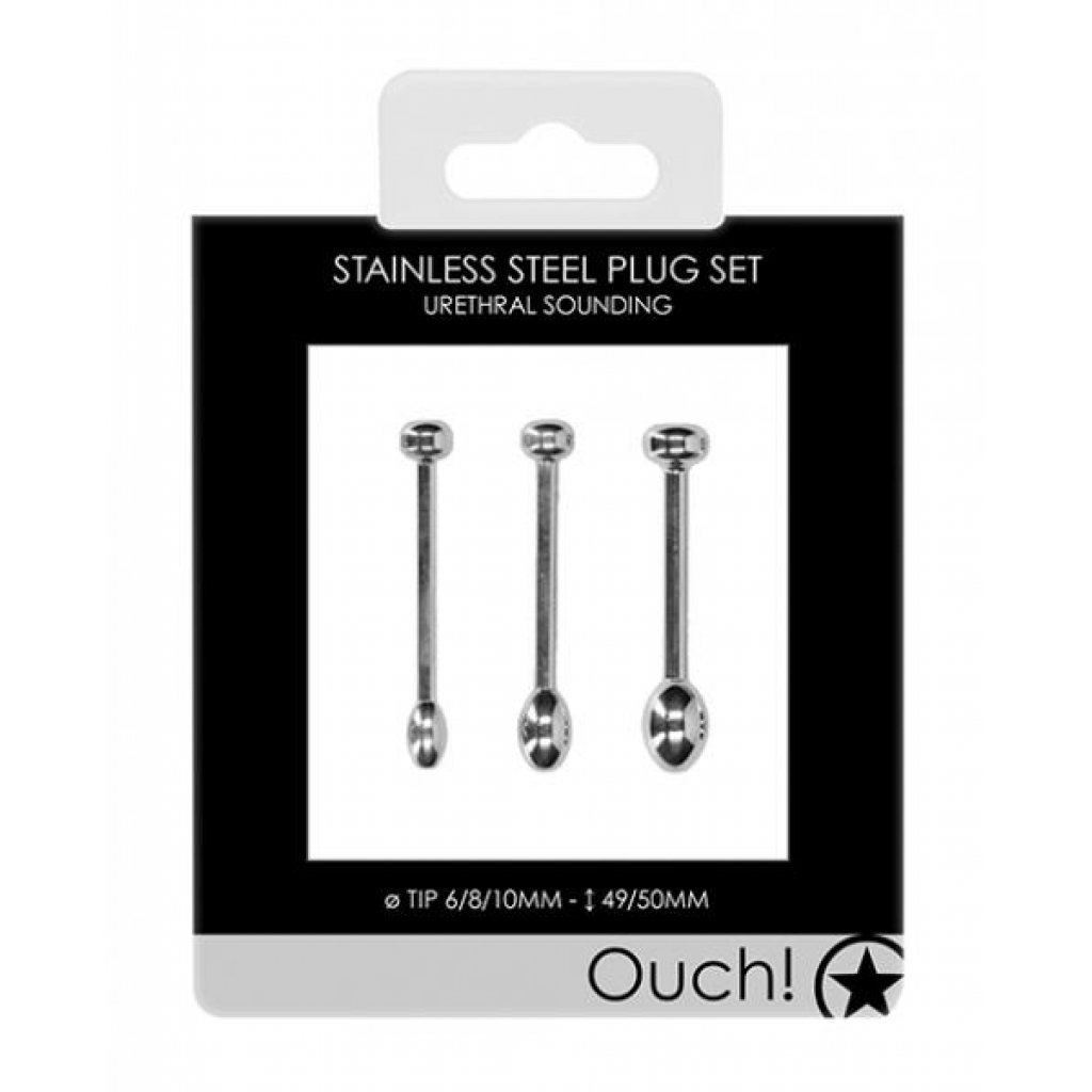 Shots Ouch Urethral Sounding Metal Plug Set