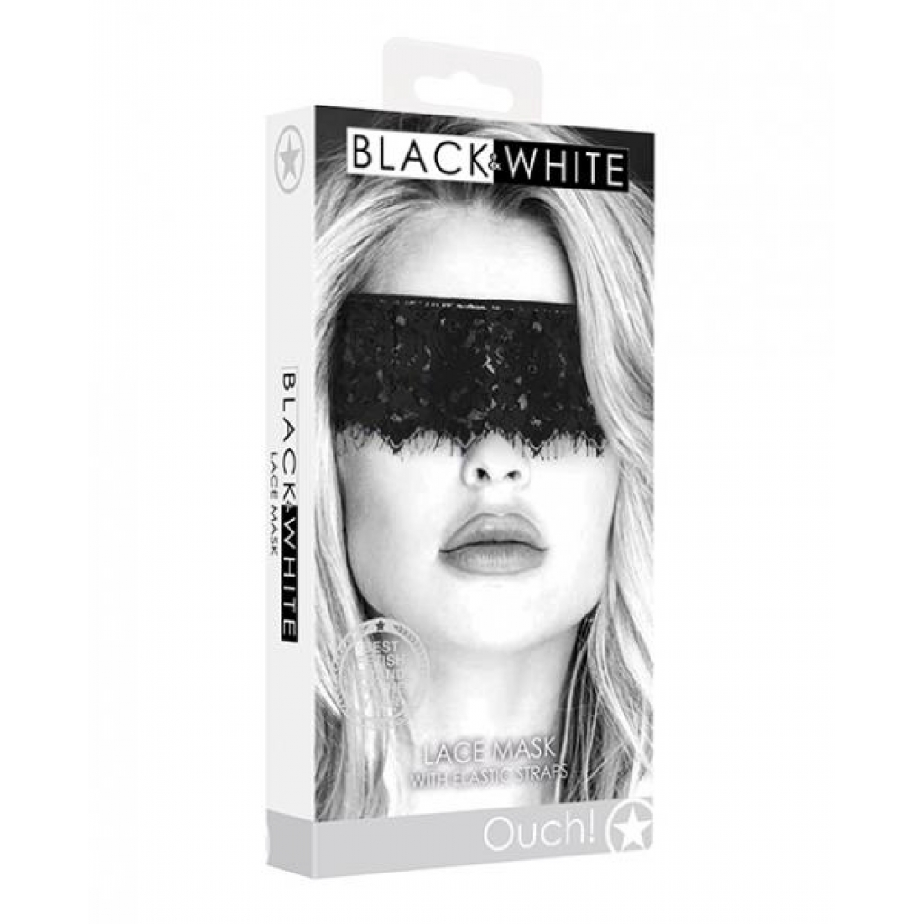 Black Lace Eye Mask with Elastic Straps