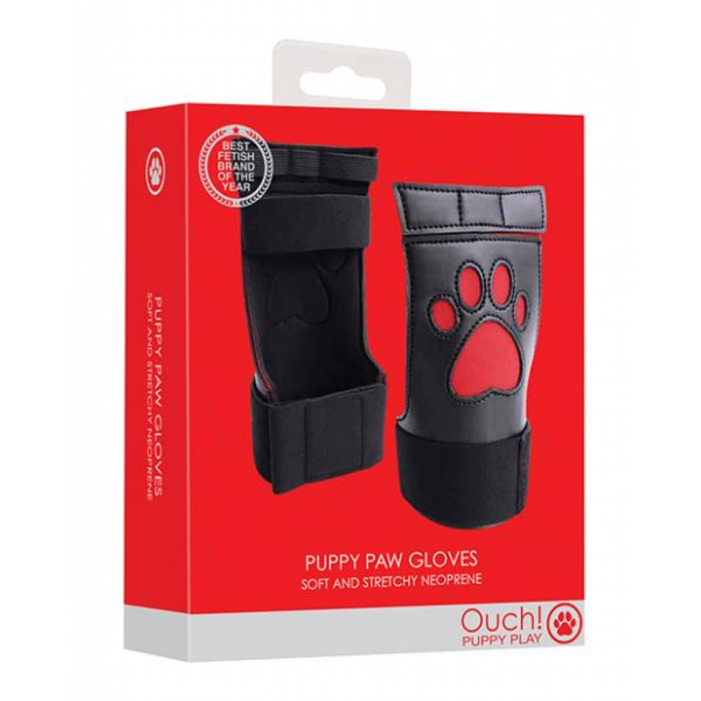 Red Puppy Play Paw Cut-out Gloves