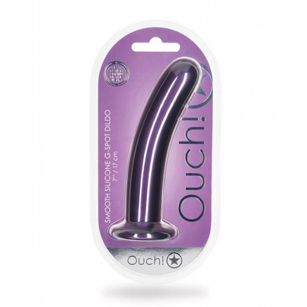 Shots Ouch: 7-Inch Smooth G-Spot Dildo in Metallic Purple