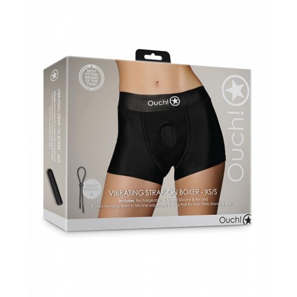 Shots Ouch Vibrating Strap-On Boxer - XS/S: Effortless Pleasure