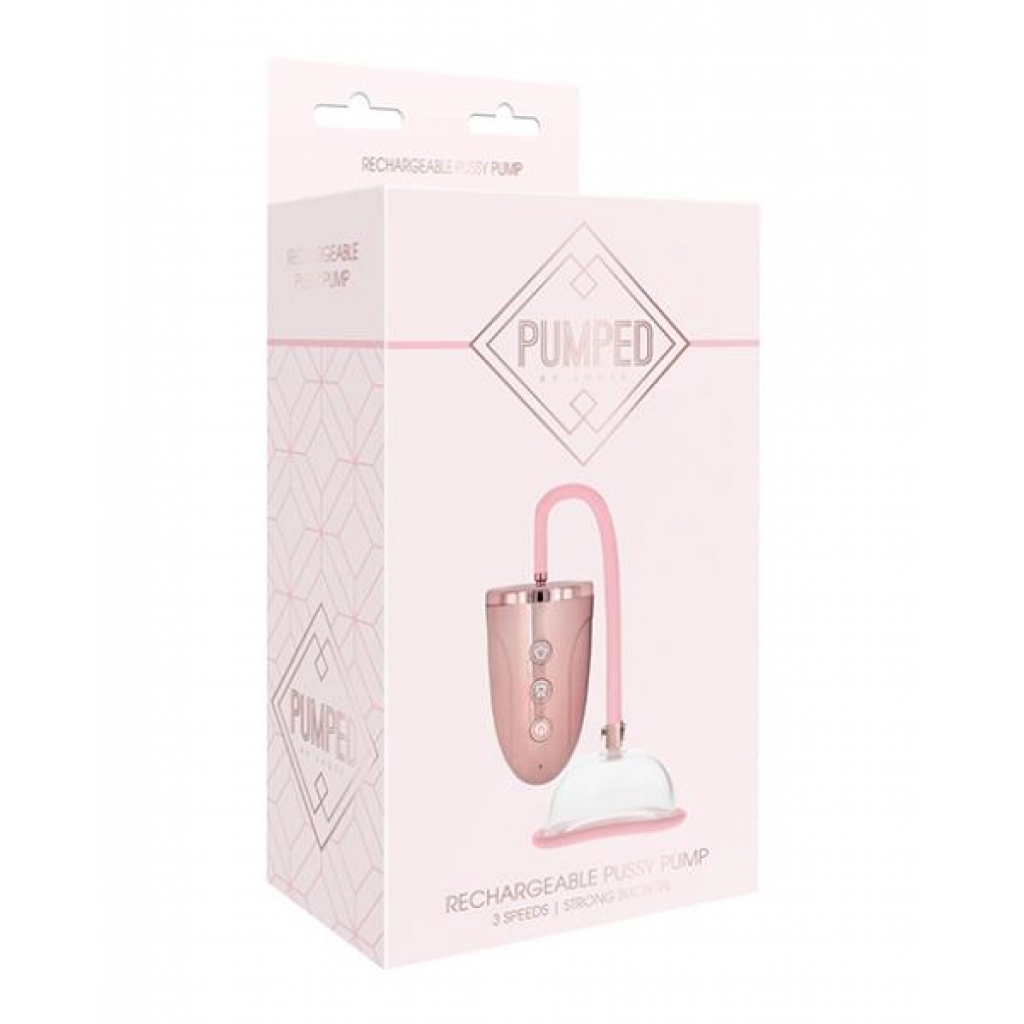 Shots Pumped Automatic Rechargeable Pussy Pump Set - Luxurious Rose Gold