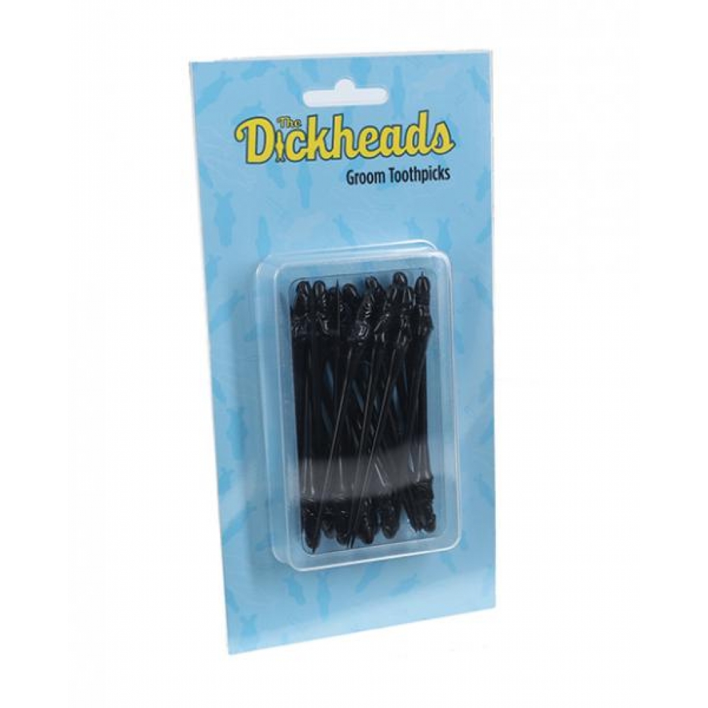 Shots The Dickheads Groom Toothpicks - Black