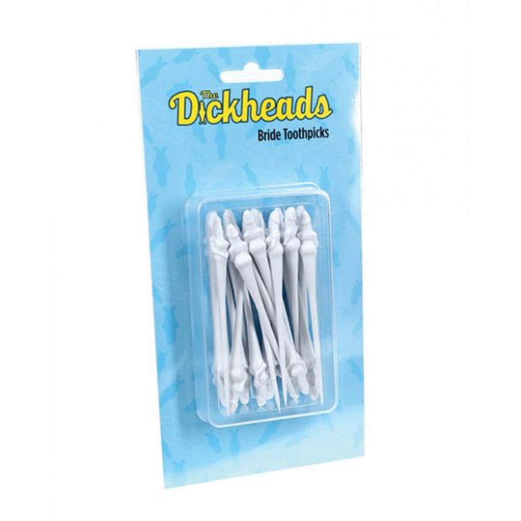 Shots The Dickheads Bride Toothpicks - White