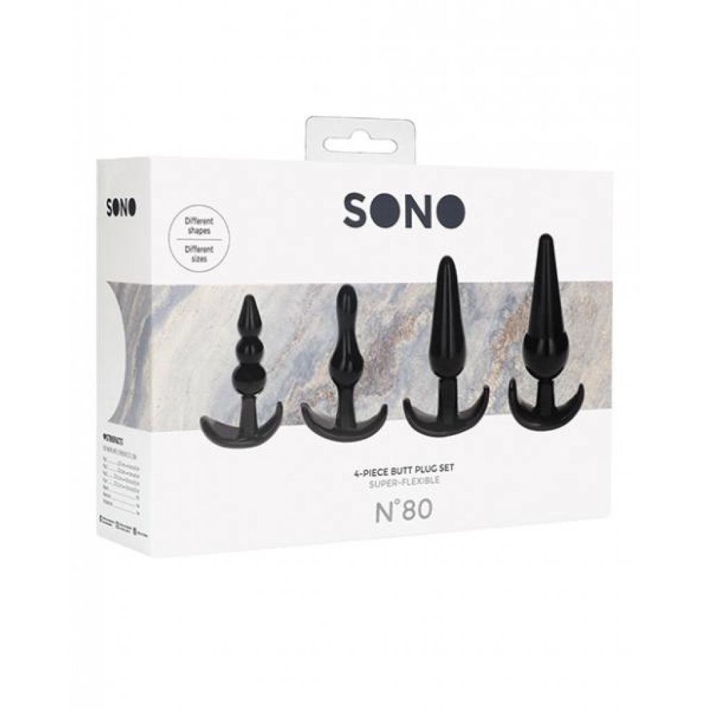 Shots Sono No. 8 Butt Plug - Black Set Of 4