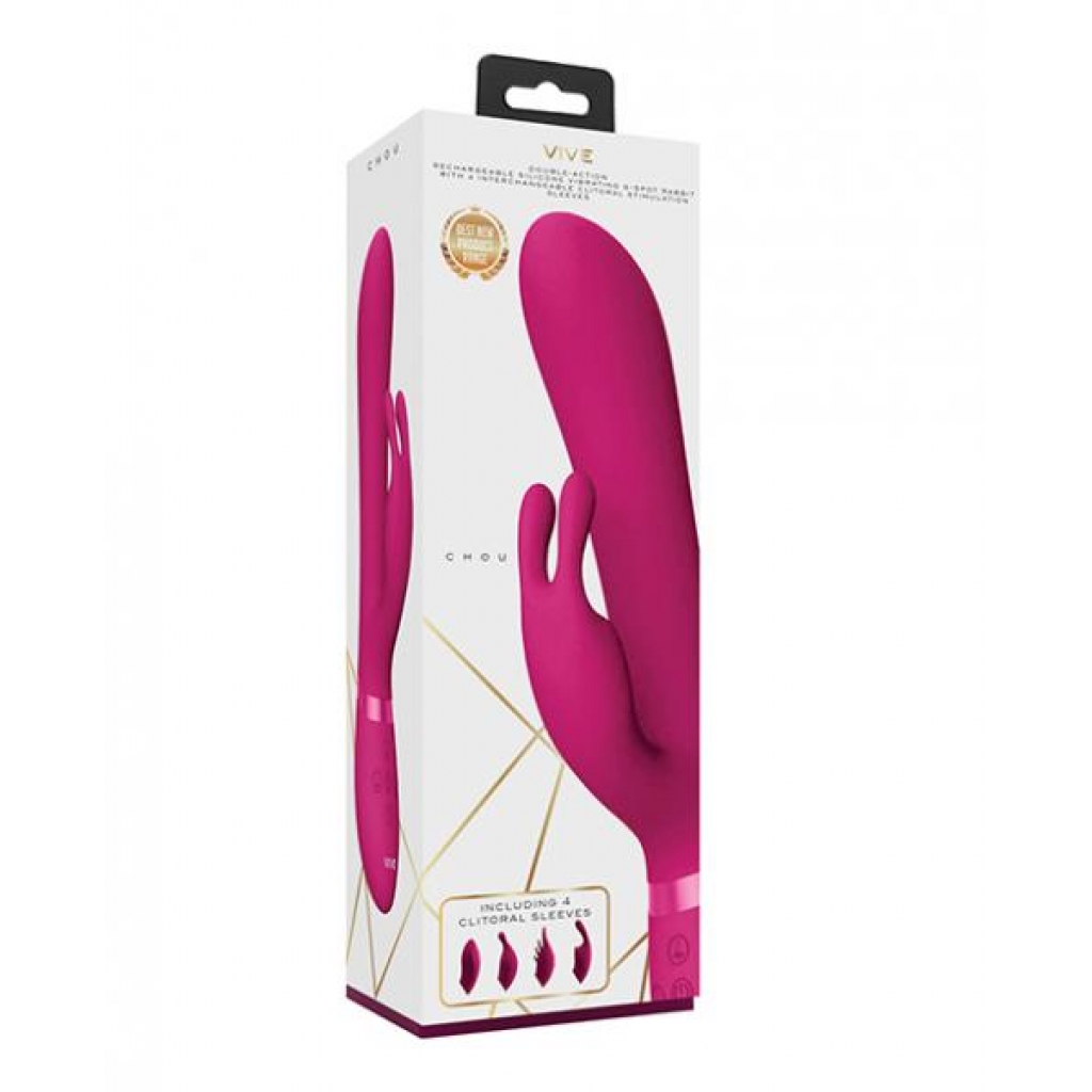 Shots Vive Chou G-Spot Rabbit with Clitoral Attachments - Pink