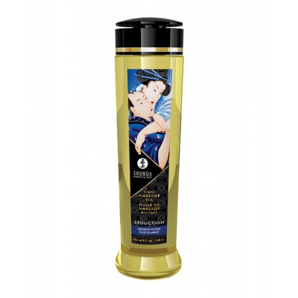 Shunga Midnight Flower Massage Oil - 8 Oz