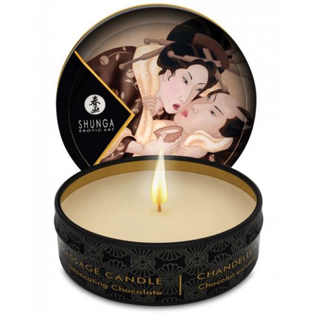 Shunga Excitation Mini Massage Candle - Indulgent Chocolate Scent