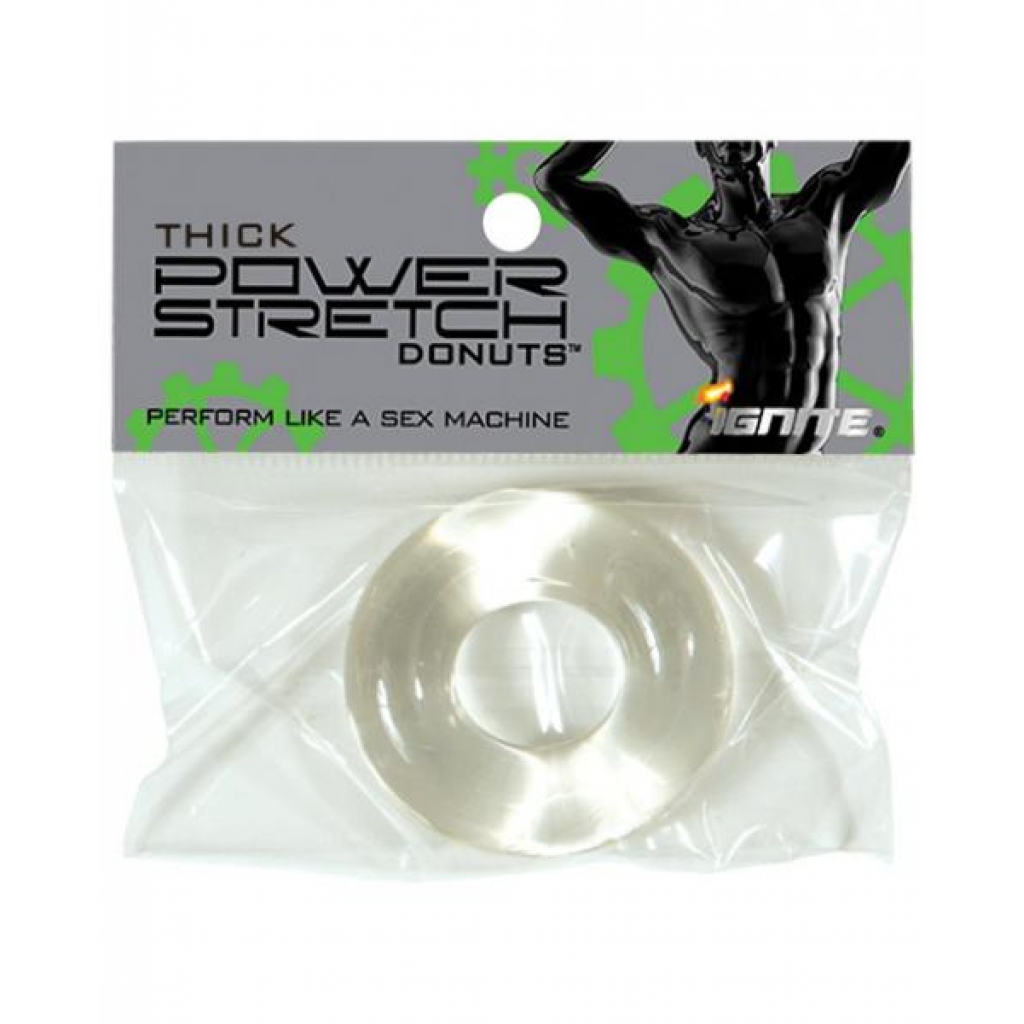 Thick Power Stretch Donut Cock Ring - Clear