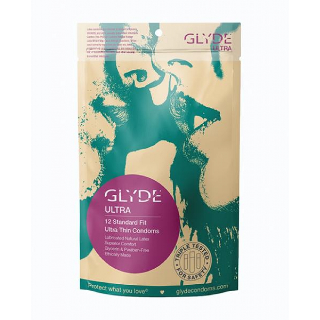 Glyde Ultra Condoms - Pack of 12 - Vegan-Friendly Protection