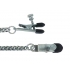 Adjustable Broad Tip Nipple Clamps with Jewel Chain - Silver