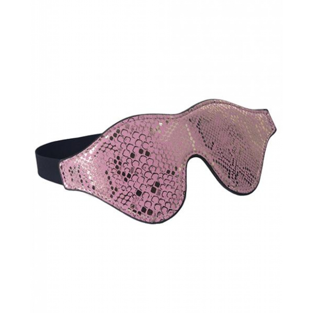 Spartacus Leather Blindfold - Pink Snakeskin