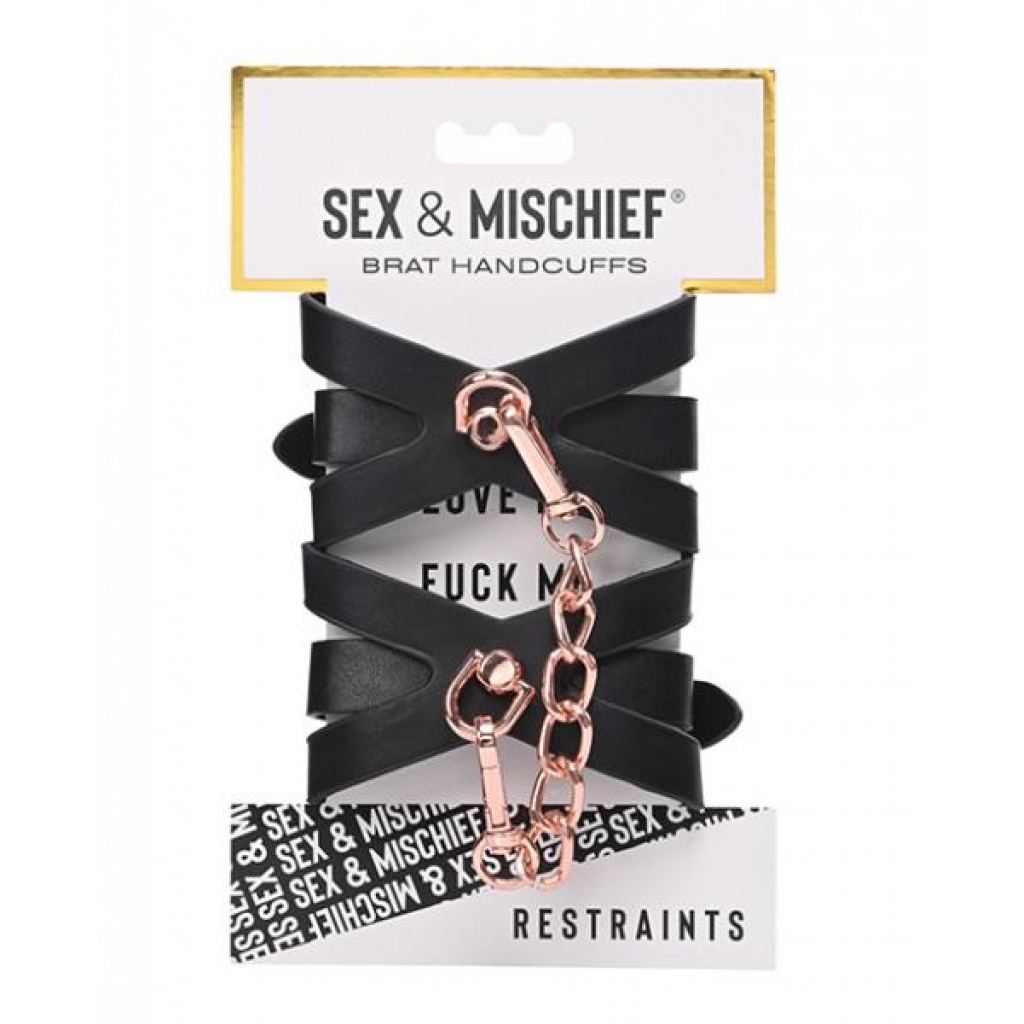 Sex & Mischief Brat Handcuffs - Fashionably Fun Restraints