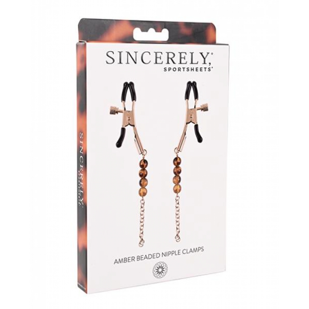 Sincerely Amber Beaded Nipple Clamps