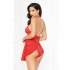 Red Lace and Mesh Babydoll with Panty - Medium