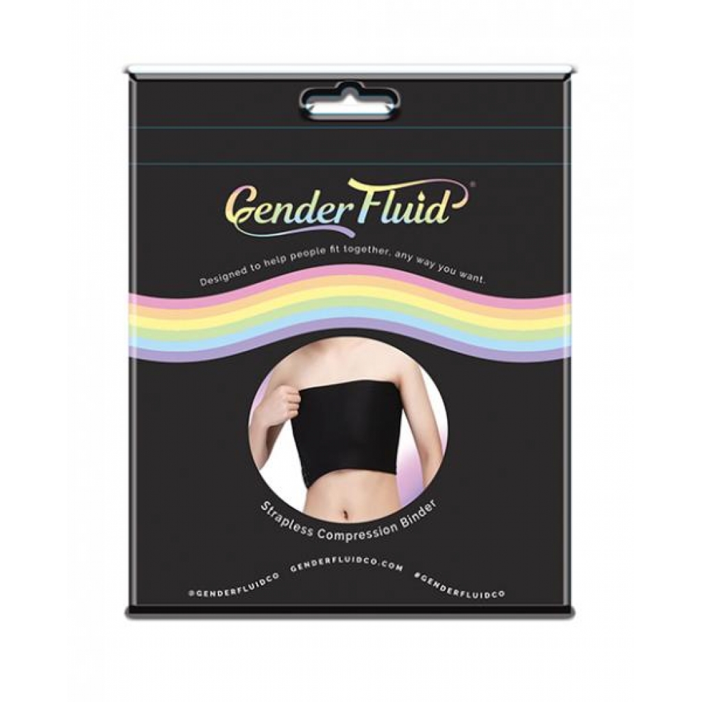 Gender Fluid Strapless Chest Compression Binder - Black Large