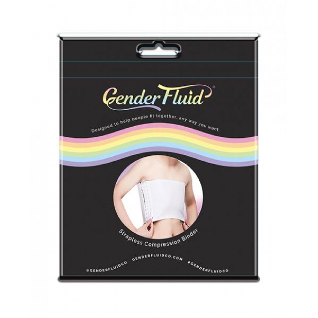 Gender Fluid Strapless Chest Compression Binder - L - White