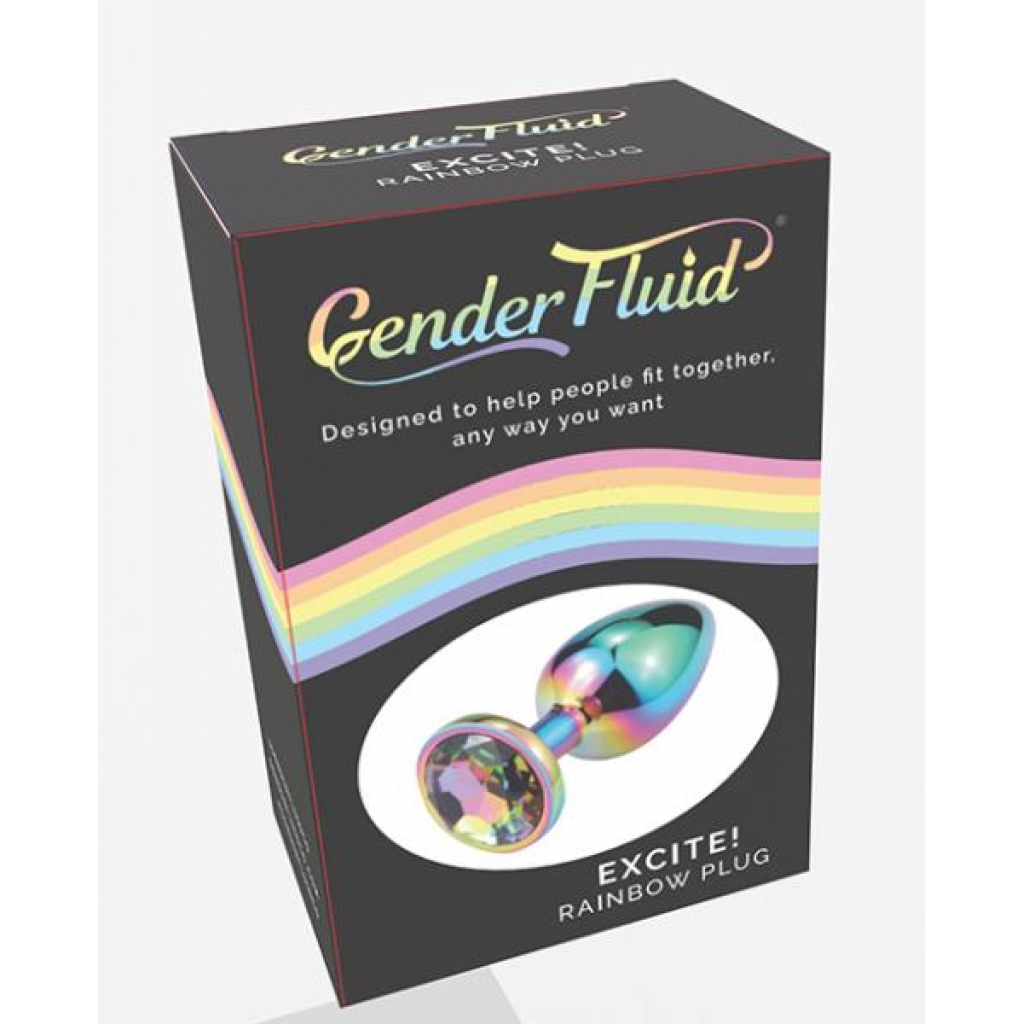 Gender Fluid Excite! Vibrating Plug - Rainbow