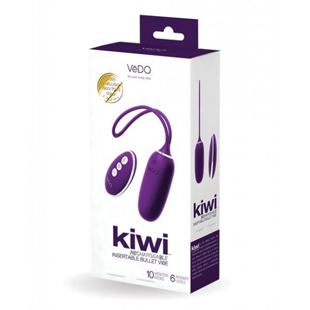 Vedo Kiwi Rechargeable Instertable Bullet - Deep Purple