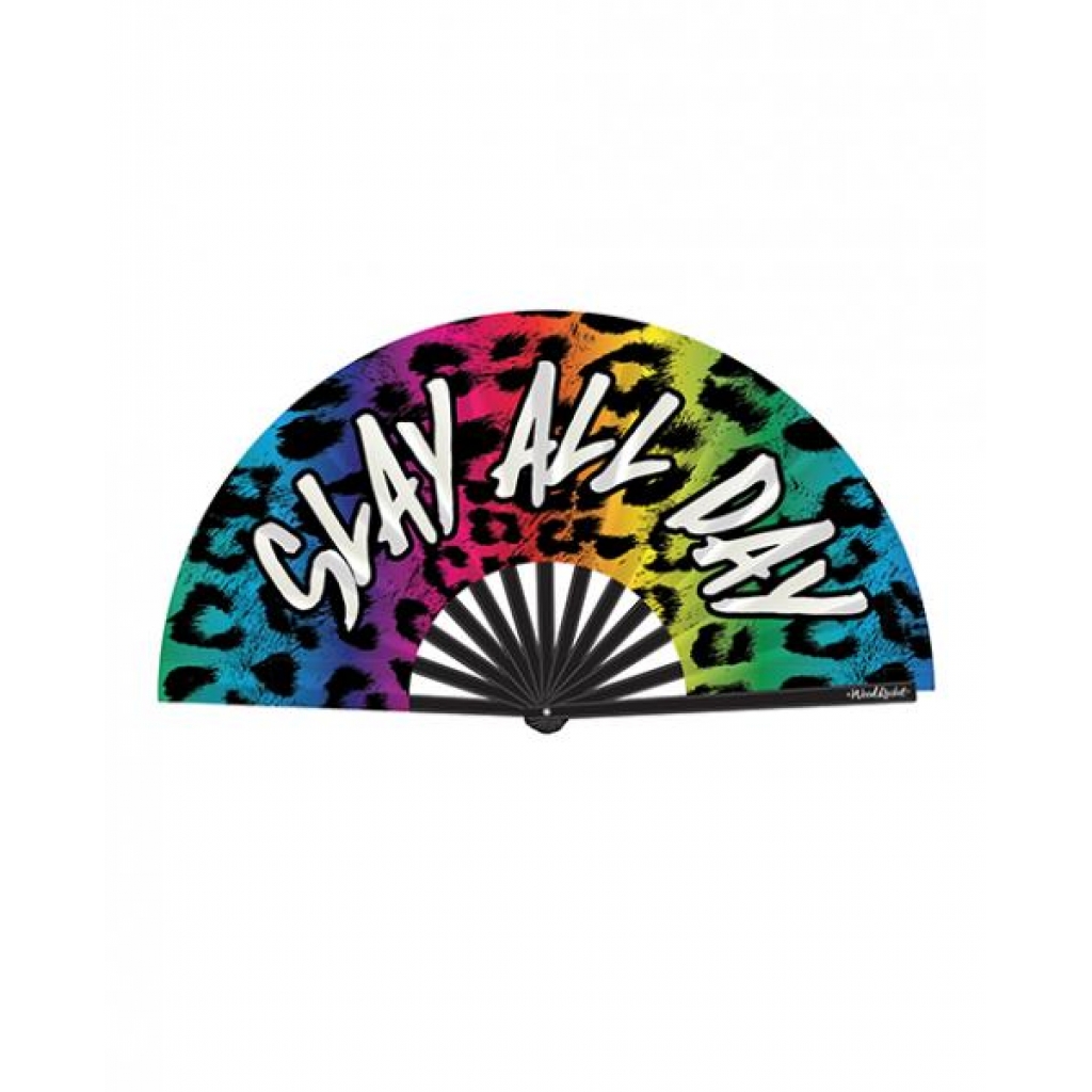 Stylish Slay All Day Folding Fan - Multi-color