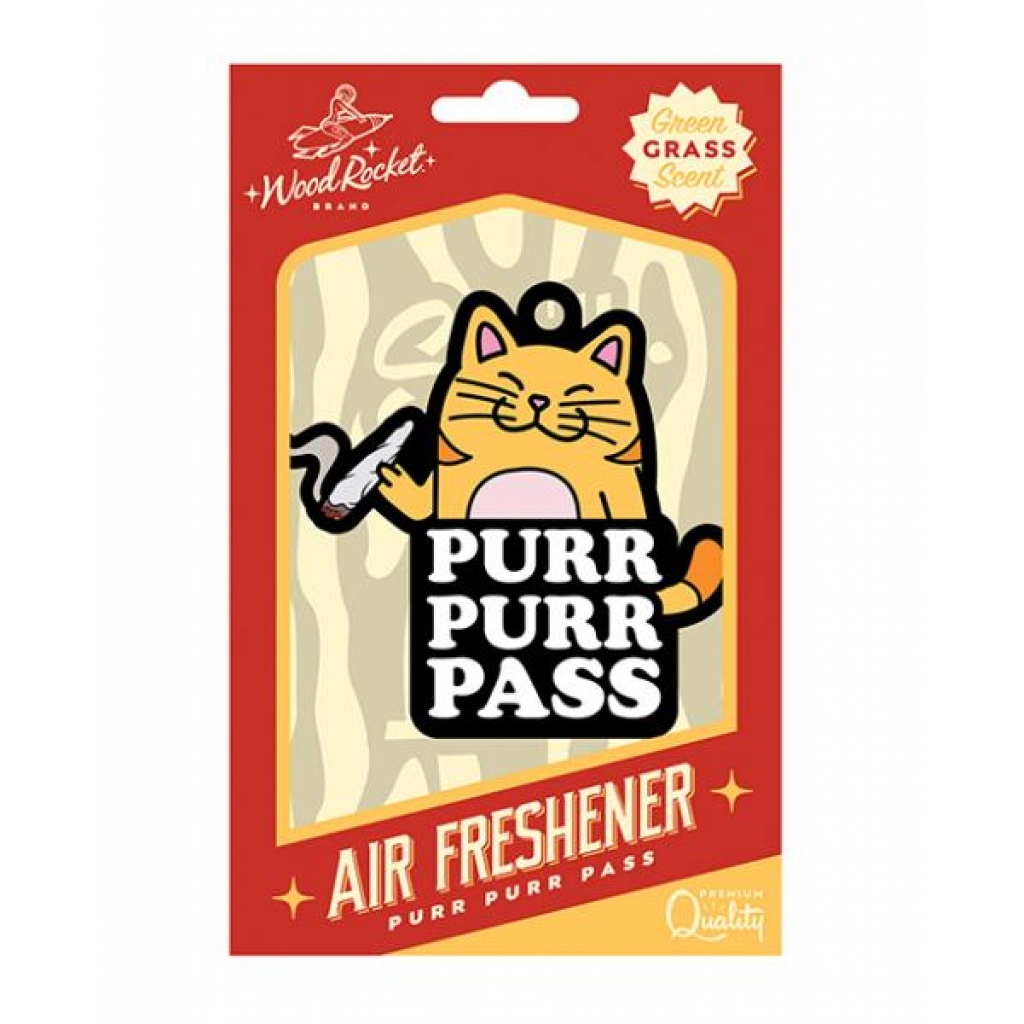 Wood Rocket Purr Purr Pass Air Freshener - Green Grass