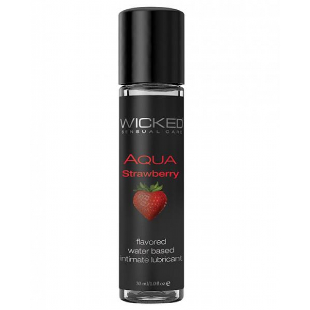 Wicked Aqua Water Based Flavored Lubricant Strawberry 1oz