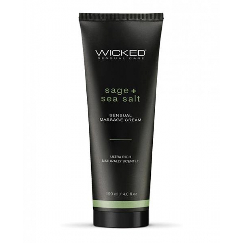 Wicked Sensual Care Sage & Sea Salt Massage Cream - 4 Oz