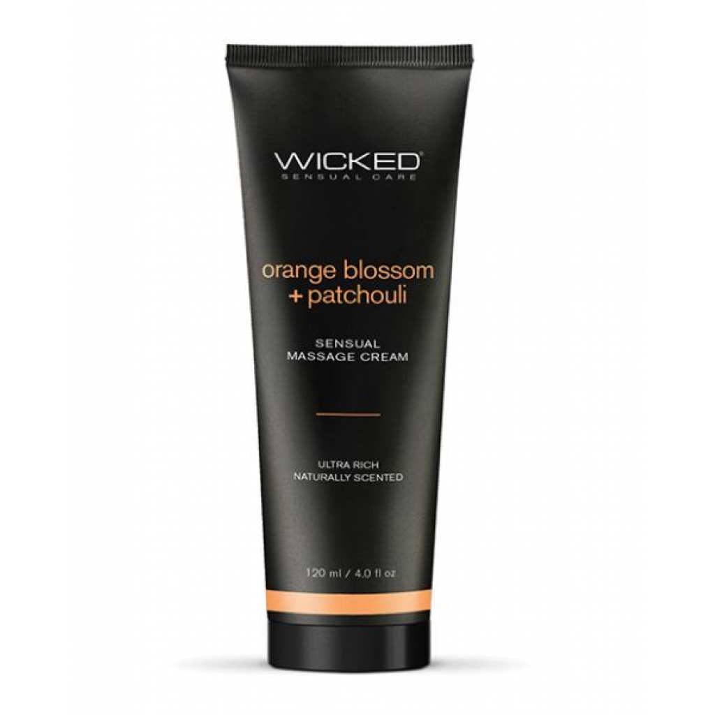 Wicked Sensual Care Orange Blossom & Patchouli Massage Cream - 4 Oz