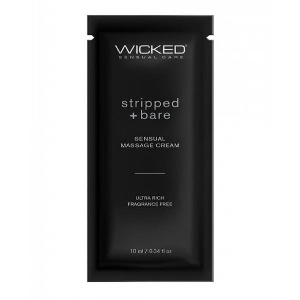 Wicked Sensual Care Stripped & Bare Unscented Massage Cream - 0.34 Oz