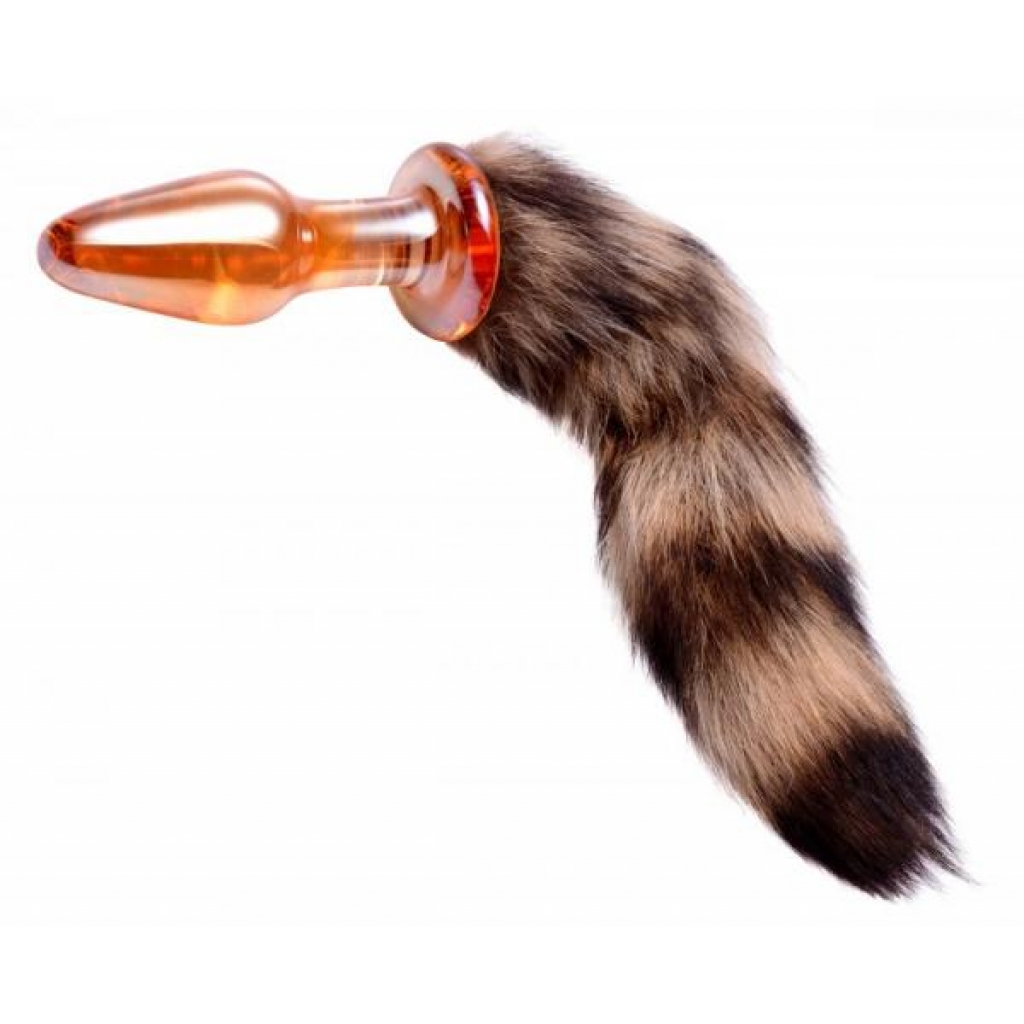 Tailz Faux Fox Tail Glass Anal Plug - Orange