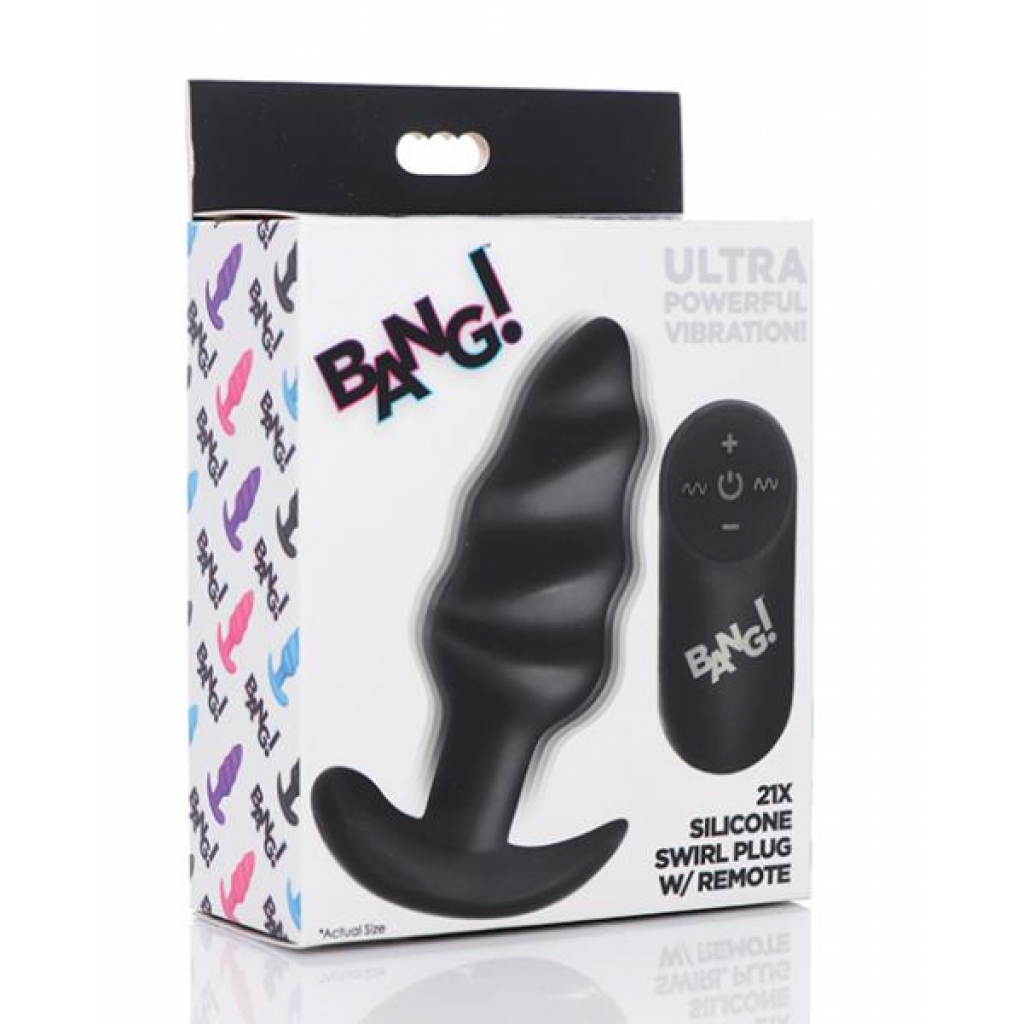 Bang! Powerful Vibrating Butt Plug with Remote Control - Black