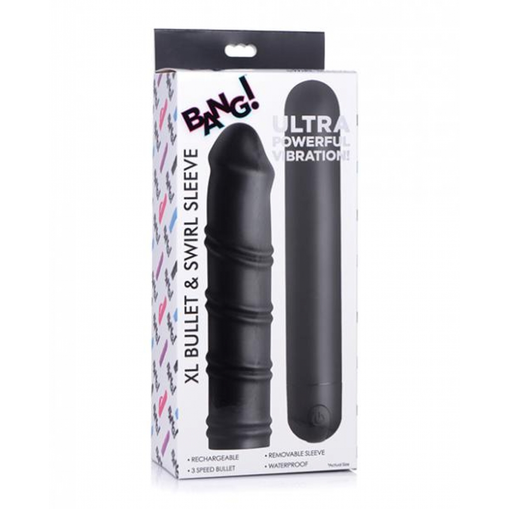 Bang! XL Bullet & Swirl Silicone Sleeve - Powerful Pleasure