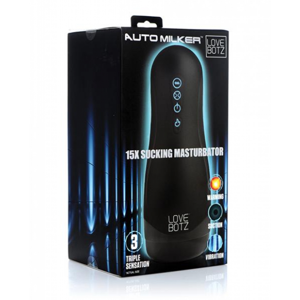 Lovebotz Auto Milker 15x Sucking Masturbator - Black