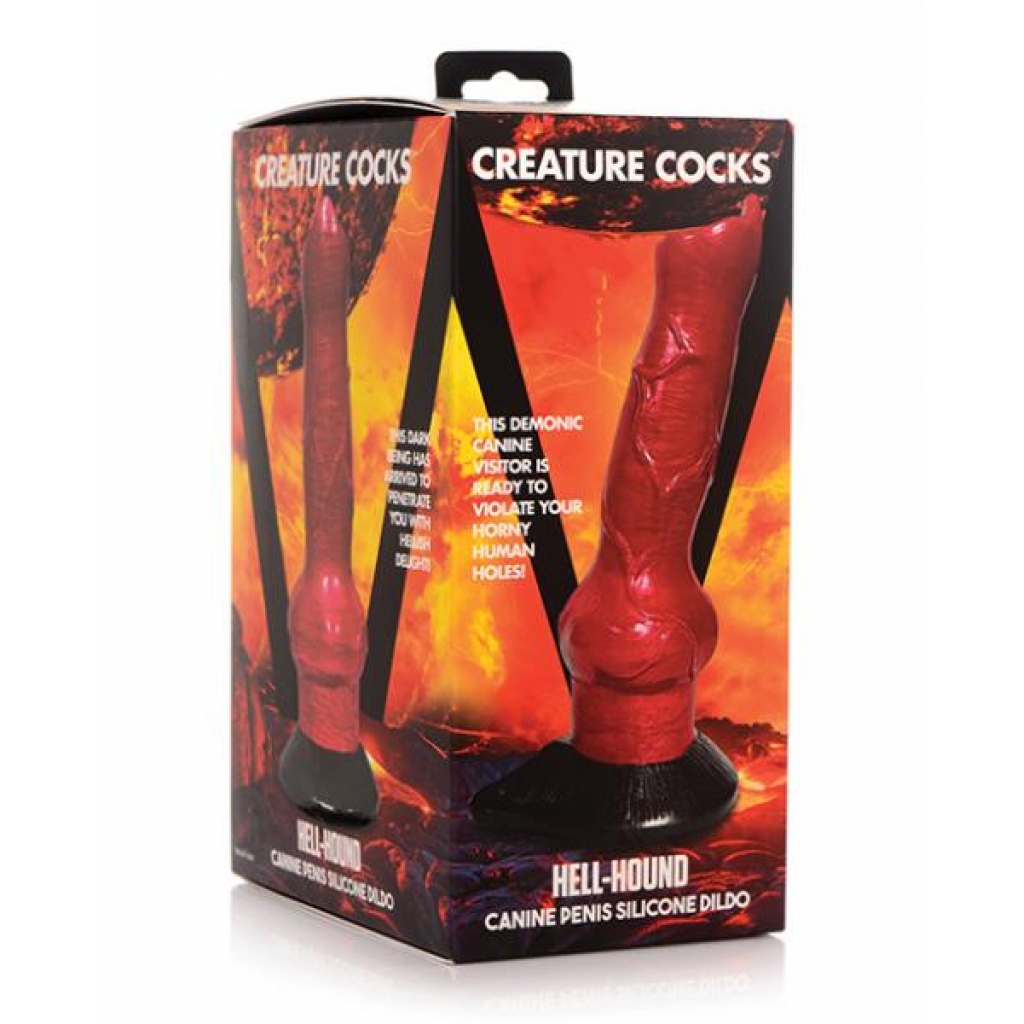 Creature Cocks Hell-Hound Canine Penis Silicone Dildo - Red/Black