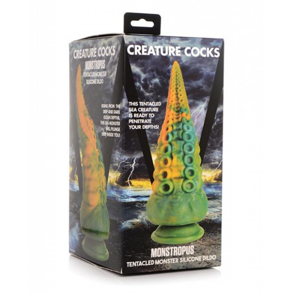 Creature Cocks Monstropus Tentacled Monster Silicone Dildo - Green/Yellow: Dive Into Fantasy