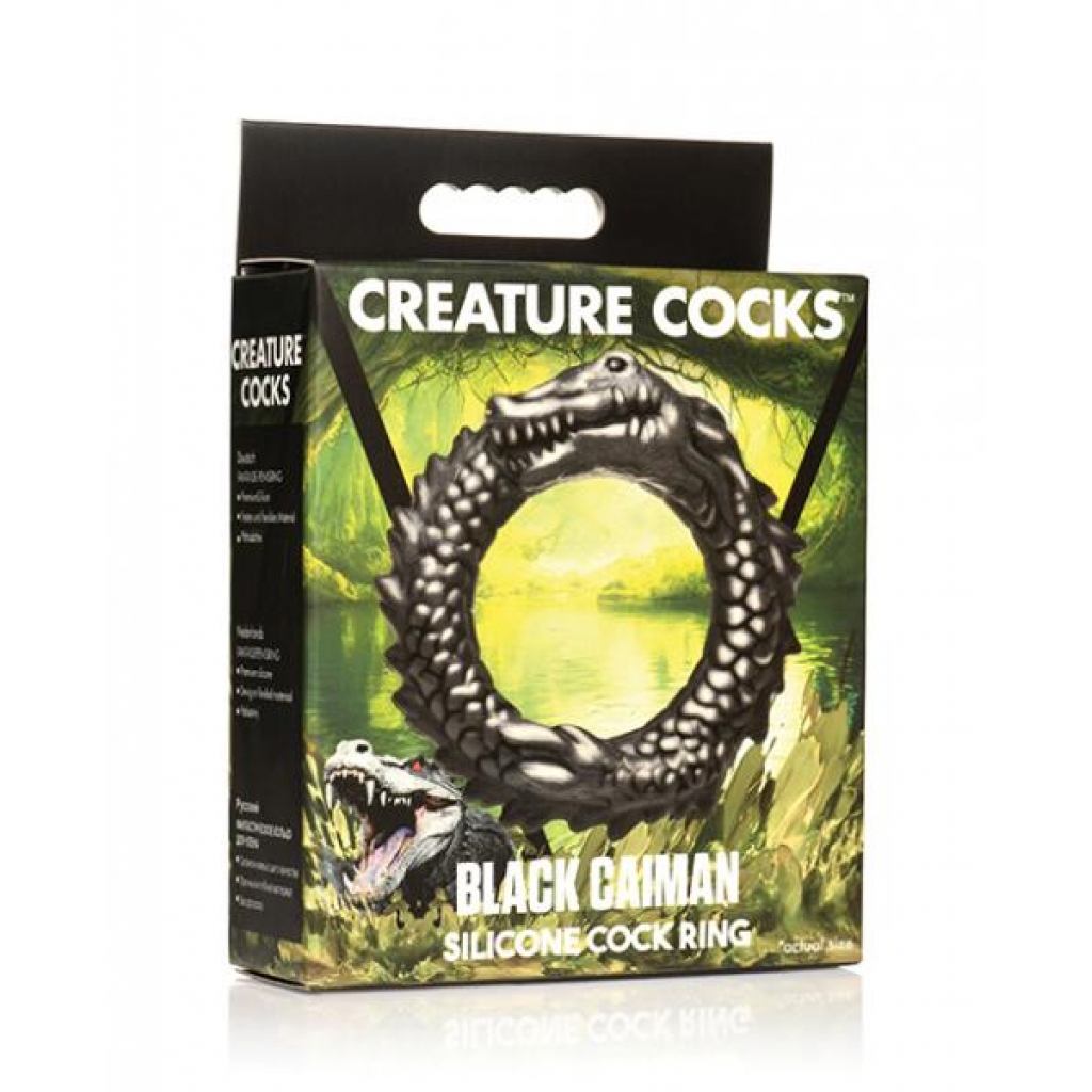 Creature Cocks Caiman Silicone Cock Ring - Black