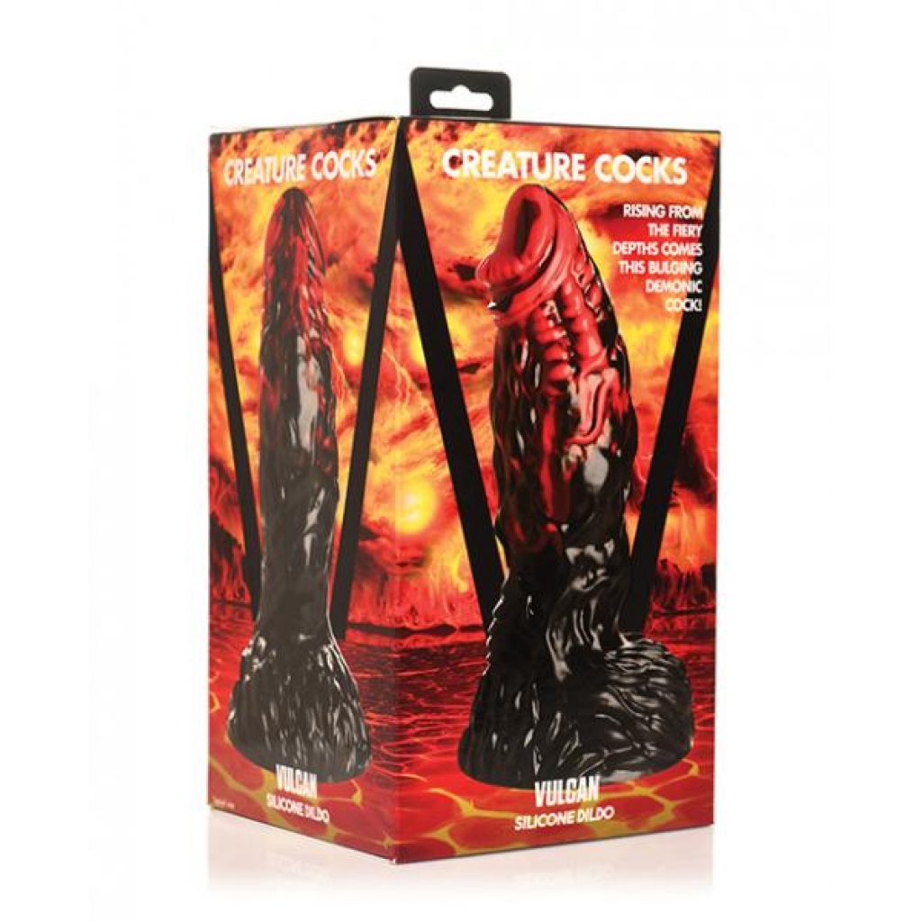 Creature Cocks Vulcan Silicone Dildo - Black/Red