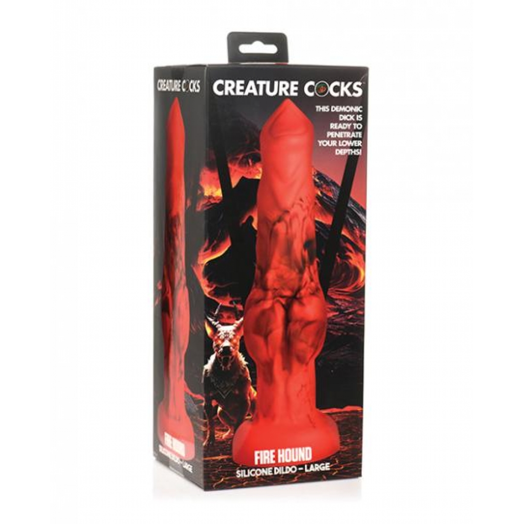 Creature Cocks Fire Hound Large Silicone Dildo - Red