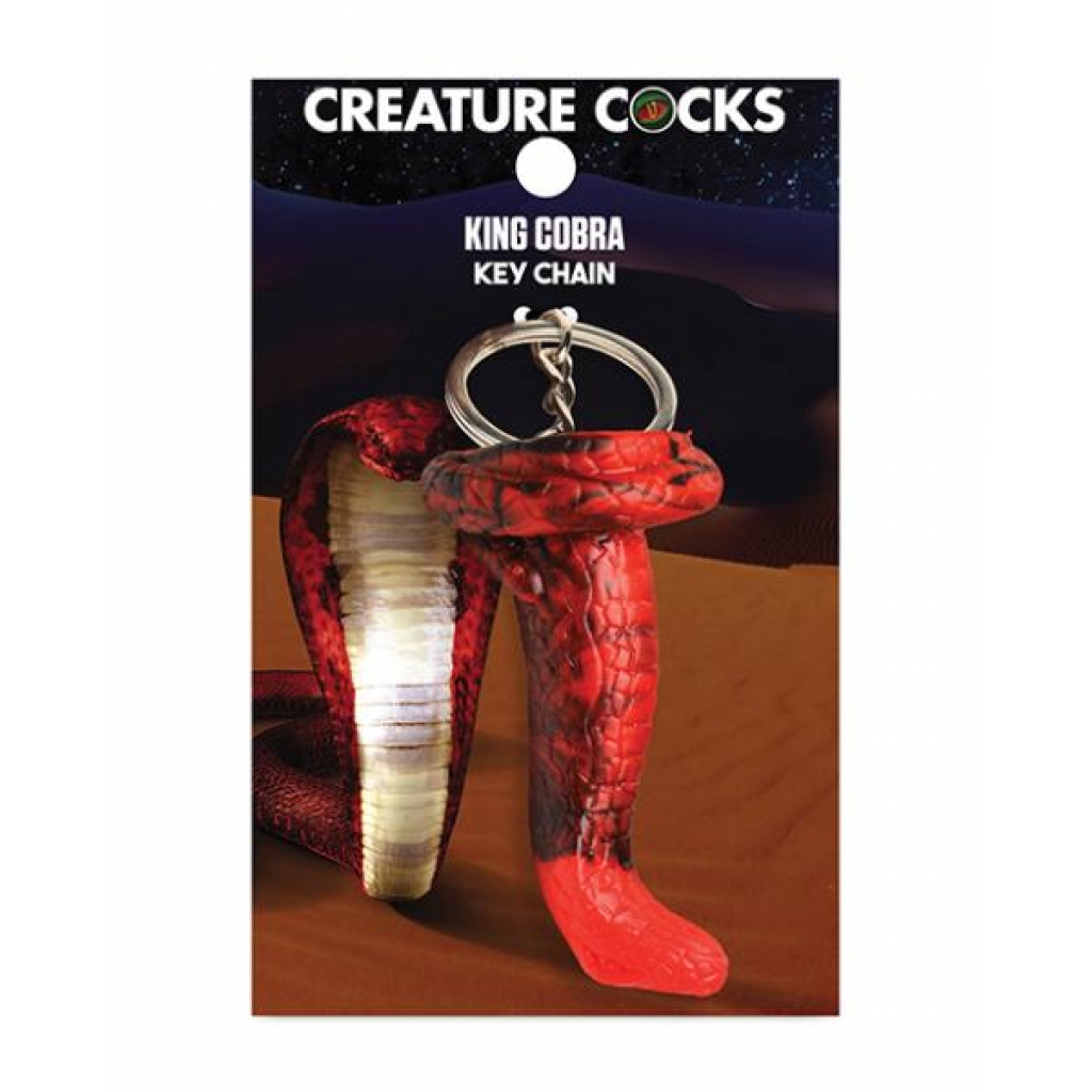 Creature Cocks King Cobra Silicone Key Chain - Black/Red